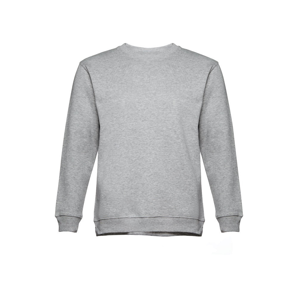THC DELTA promotional sweatshirt in heather light grey with custom logo branding
