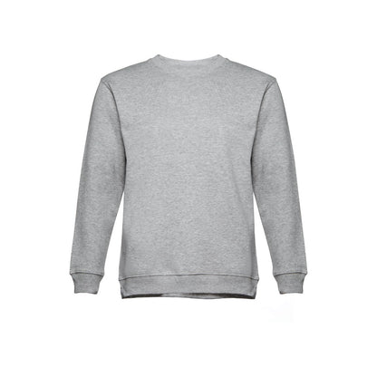 THC DELTA promotional sweatshirt in heather light grey with custom logo branding