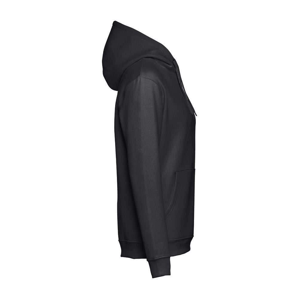 THC PHOENIX promotional hoodie in black (detail view) with custom logo branding