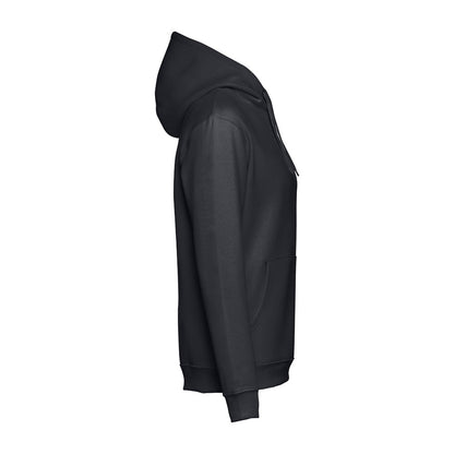 THC PHOENIX promotional hoodie in black (detail view) with custom logo branding