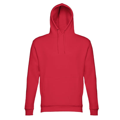 THC PHOENIX promotional hoodie in red (detail view) with custom logo branding