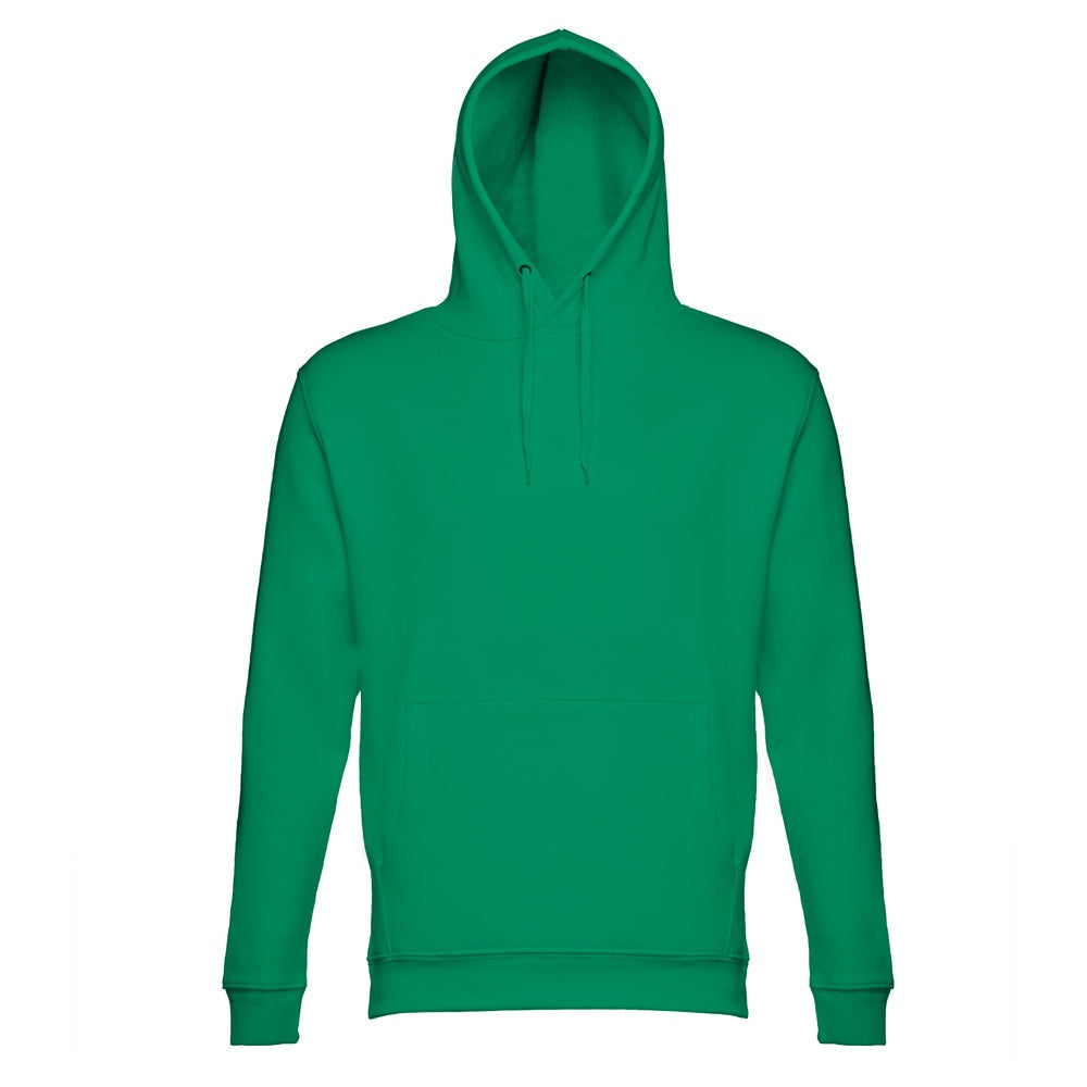 THC PHOENIX promotional hoodie in green (detail view) with custom logo branding