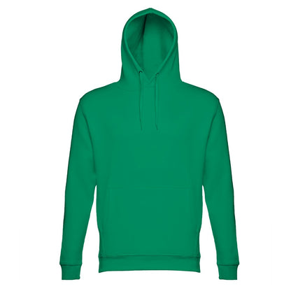 THC PHOENIX promotional hoodie in green (detail view) with custom logo branding