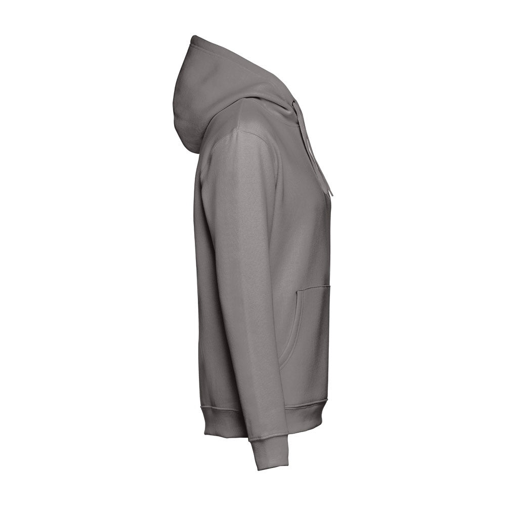 THC PHOENIX promotional hoodie in grey (detail view) with custom logo branding
