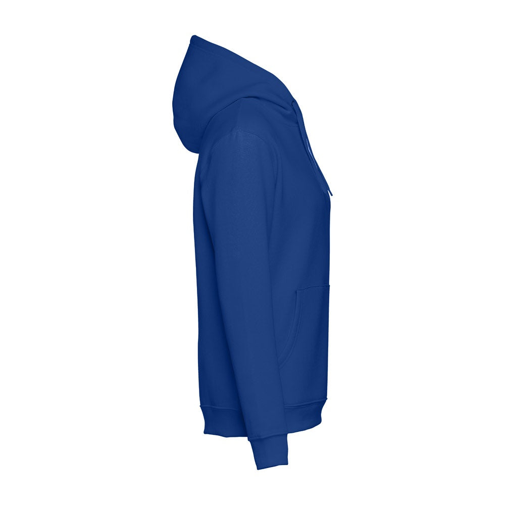 THC PHOENIX promotional hoodie in royal blue (detail view) with custom logo branding