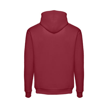 THC PHOENIX promotional hoodie in burgundy (detail view) with custom logo branding