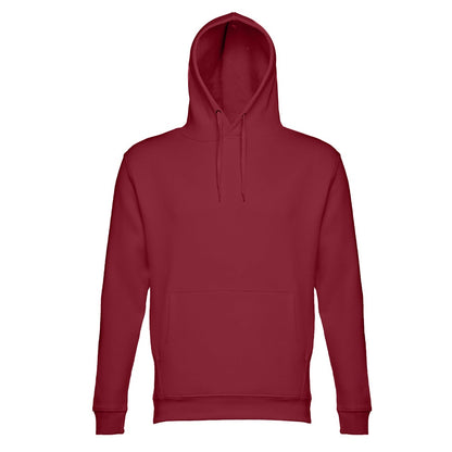THC PHOENIX promotional hoodie in burgundy (detail view) with custom logo branding