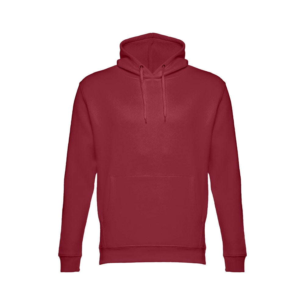 THC PHOENIX promotional hoodie in burgundy with custom logo branding