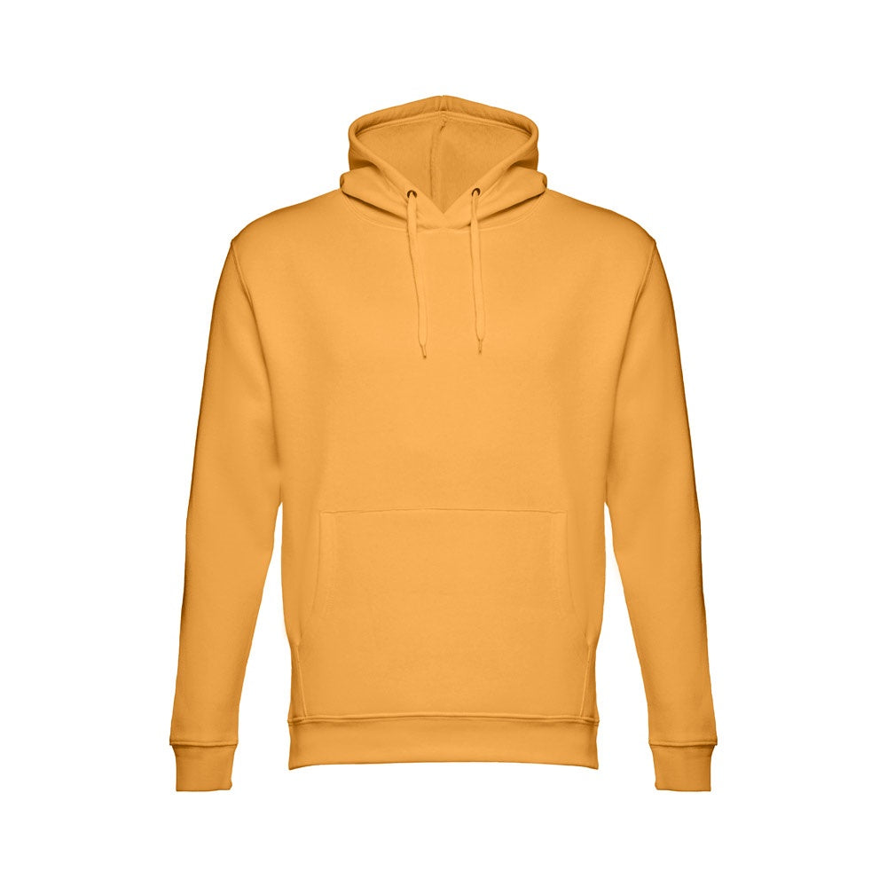 THC PHOENIX promotional hoodie in dark yellow with custom logo branding