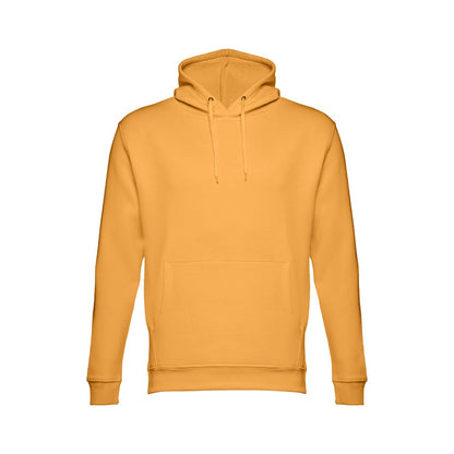 THC PHOENIX promotional hoodie in dark yellow with custom logo branding