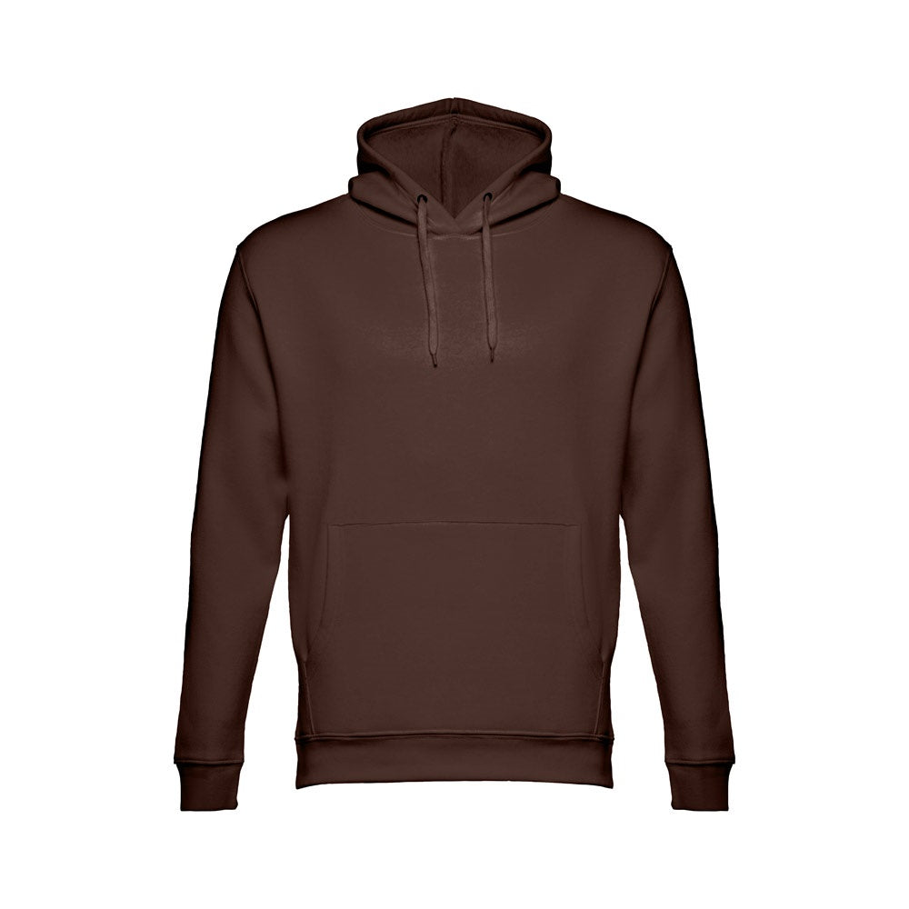 THC PHOENIX promotional hoodie in dark brown with custom logo branding