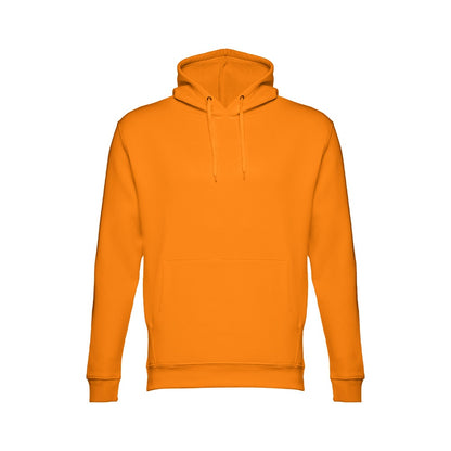 THC PHOENIX promotional hoodie in orange (detail view) with custom logo branding