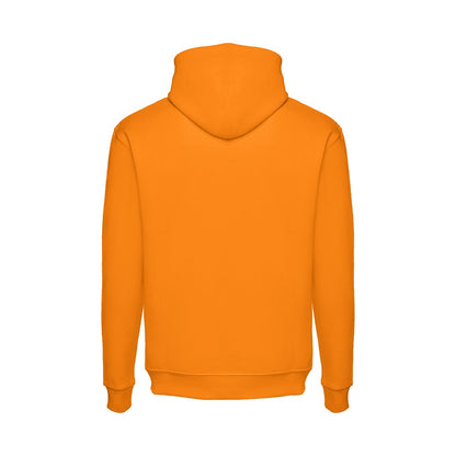 THC PHOENIX promotional hoodie in orange (detail view) with custom logo branding