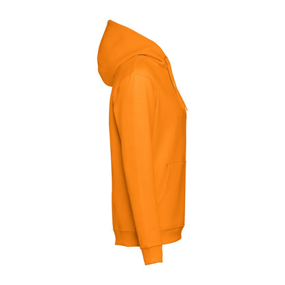 THC PHOENIX promotional hoodie in orange (detail view) with custom logo branding