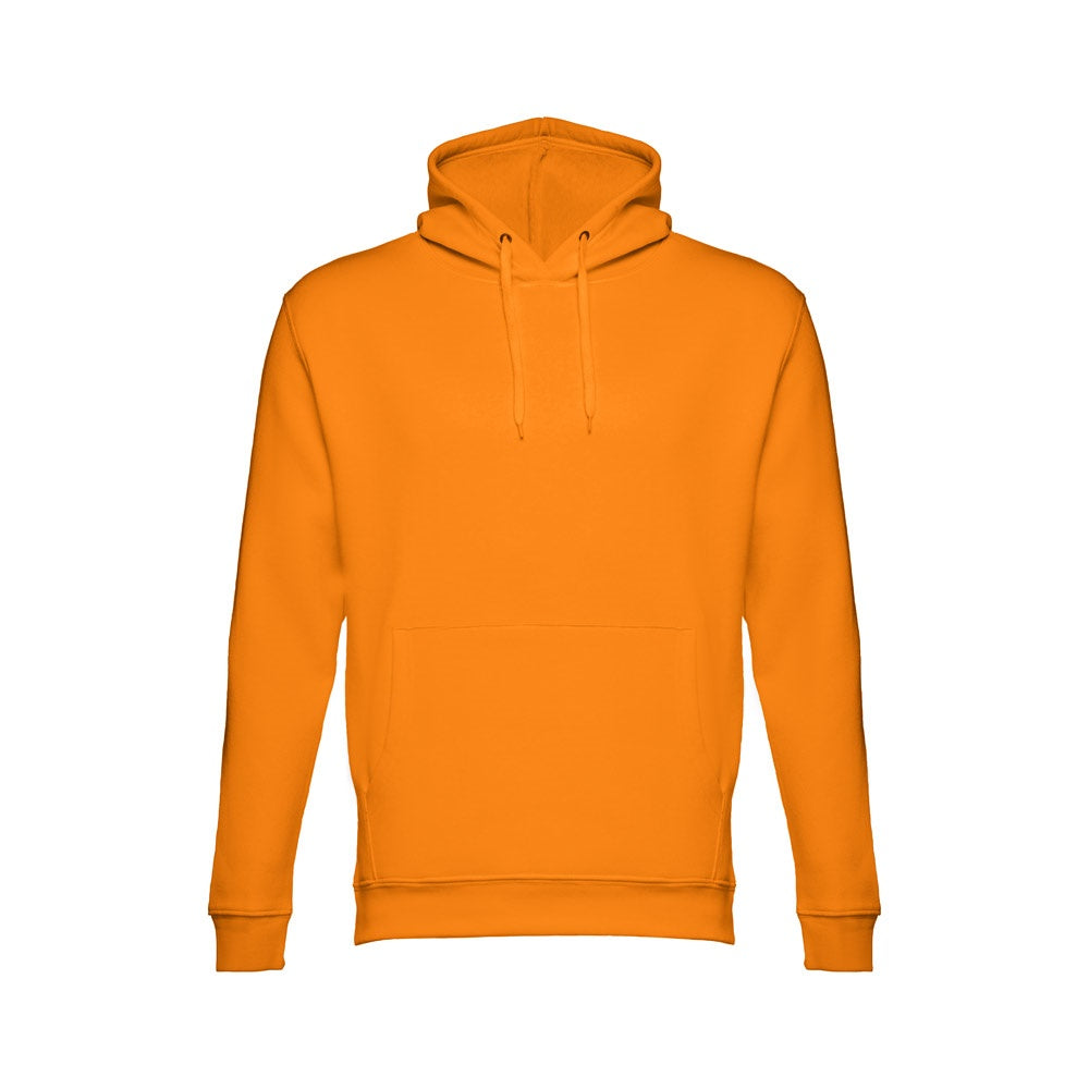 THC PHOENIX promotional hoodie in orange with custom logo branding