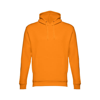 THC PHOENIX promotional hoodie in orange with custom logo branding