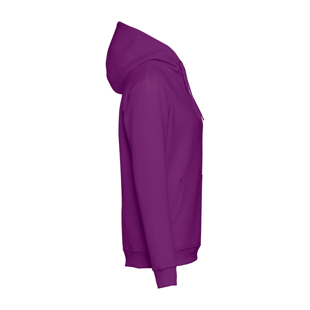 THC PHOENIX promotional hoodie in purple (detail view) with custom logo branding