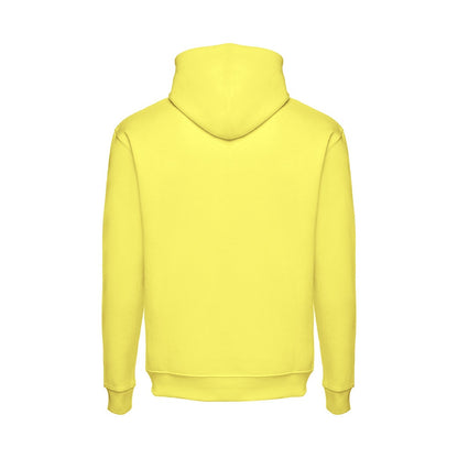THC PHOENIX promotional hoodie in lime yellow (detail view) with custom logo branding