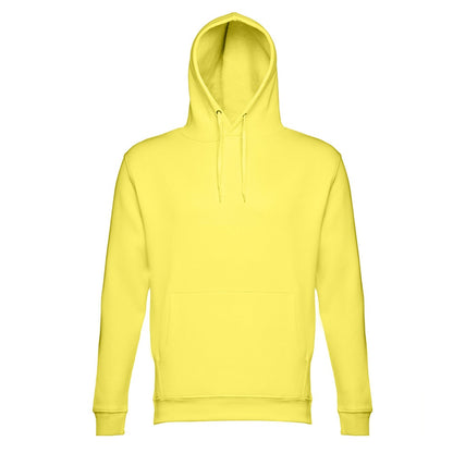 THC PHOENIX promotional hoodie in lime yellow (detail view) with custom logo branding