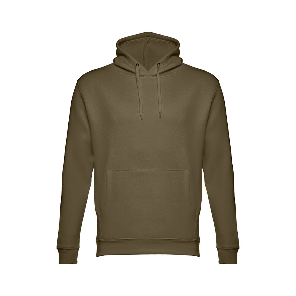 THC PHOENIX promotional hoodie in army green with custom logo branding