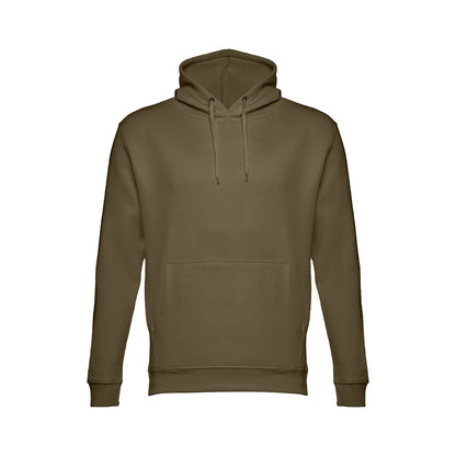 THC PHOENIX promotional hoodie in army green with custom logo branding