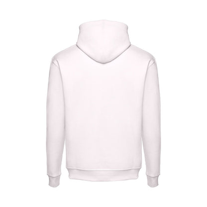 THC PHOENIX promotional hoodie in pastel pink (detail view) with custom logo branding