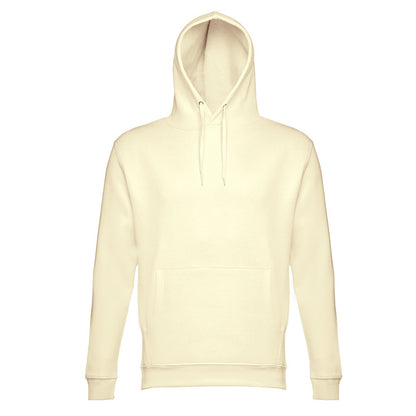 THC PHOENIX promotional hoodie in pastel yellow (detail view) with custom logo branding