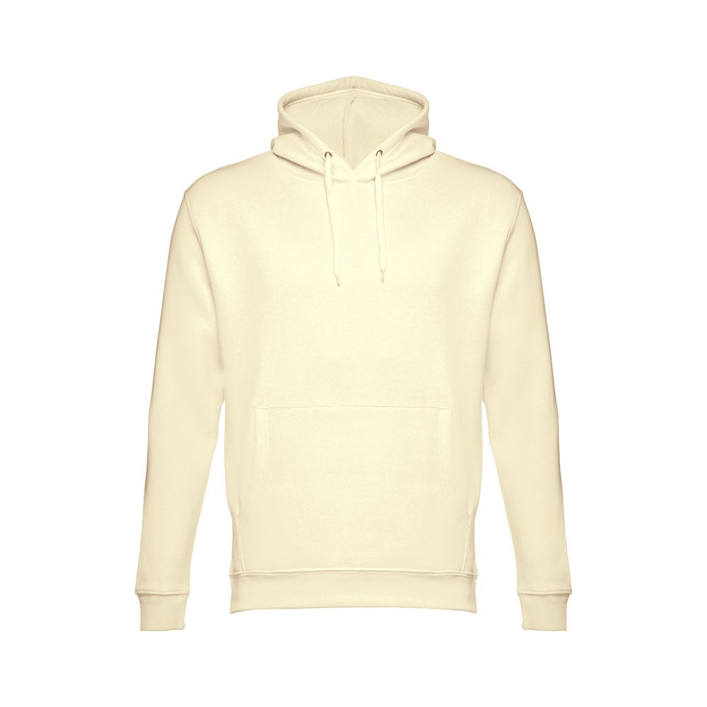 THC PHOENIX promotional hoodie in pastel yellow with custom logo branding