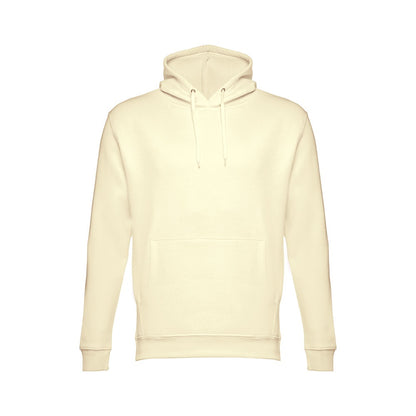 THC PHOENIX promotional hoodie in pastel yellow with custom logo branding