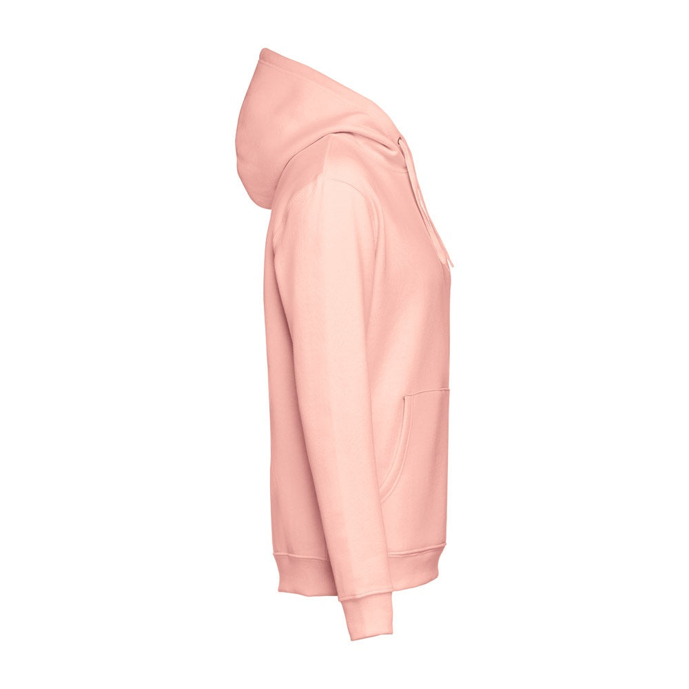 THC PHOENIX promotional hoodie in salmon (detail view) with custom logo branding