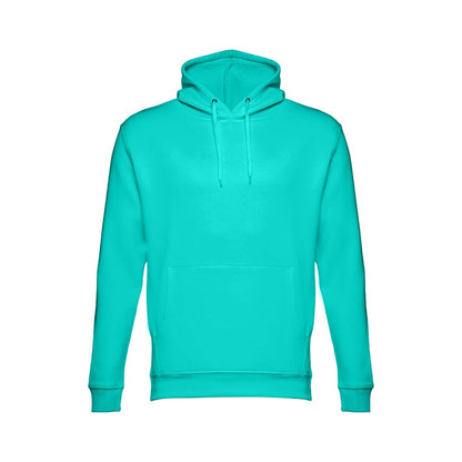 THC PHOENIX promotional hoodie in turquoise green with custom logo branding