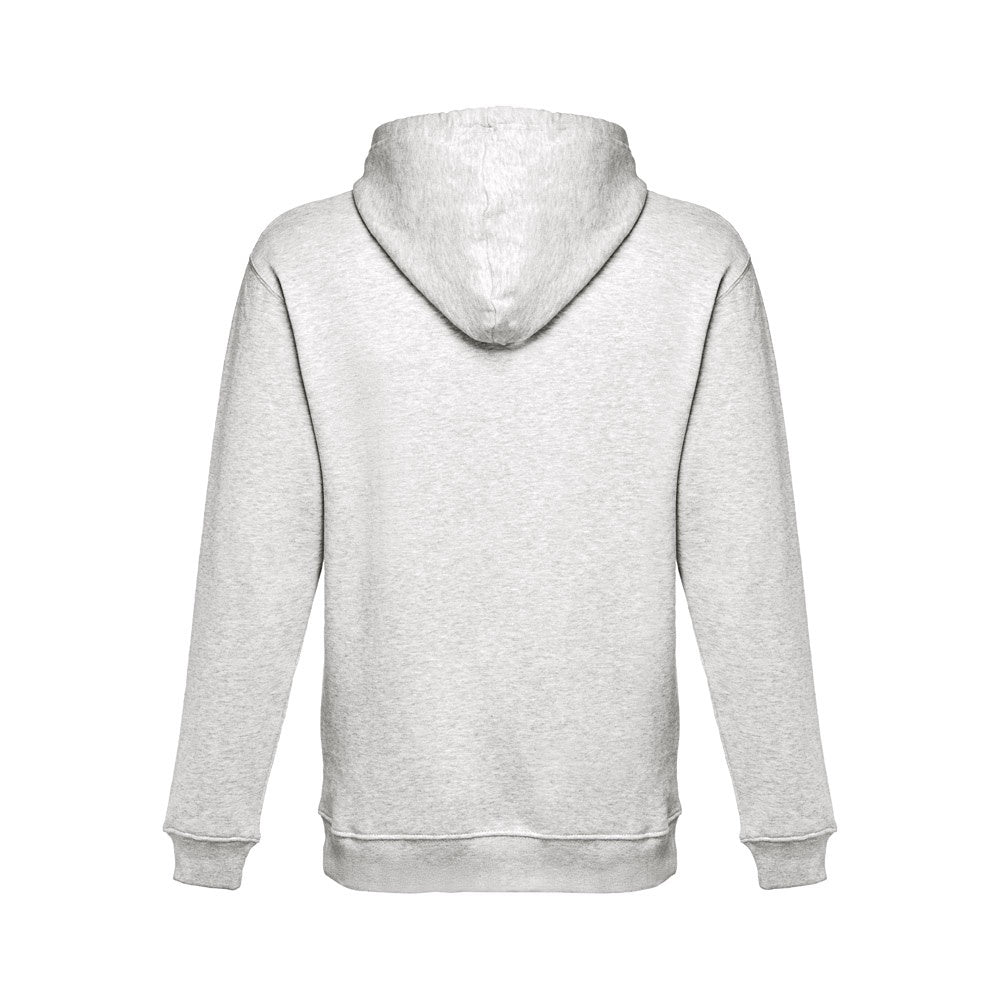 THC PHOENIX promotional hoodie in melange white (detail view) with custom logo branding