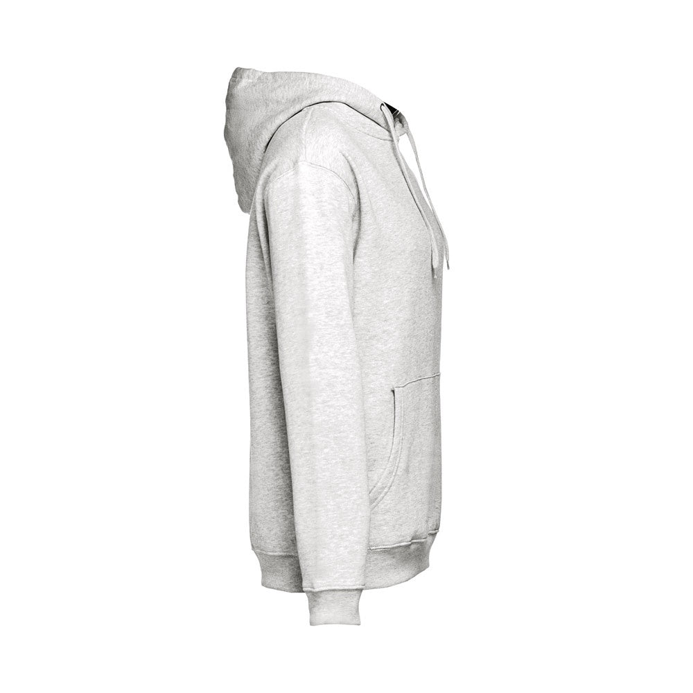THC PHOENIX promotional hoodie in melange white (detail view) with custom logo branding