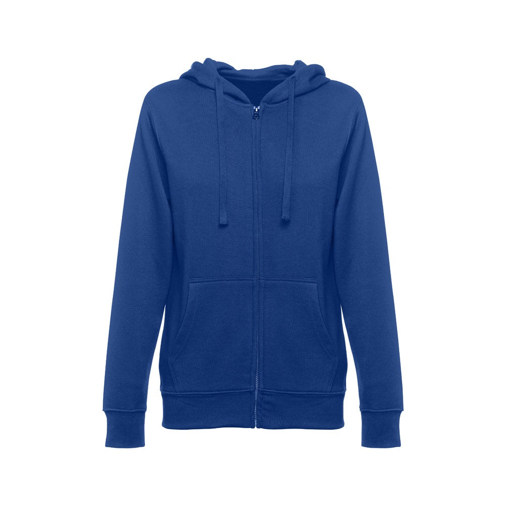 THC AMSTERDAM WOMEN promotional hoodie in royal blue with custom logo branding