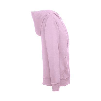 THC AMSTERDAM WOMEN promotional hoodie in lilac (detail view) with custom logo branding