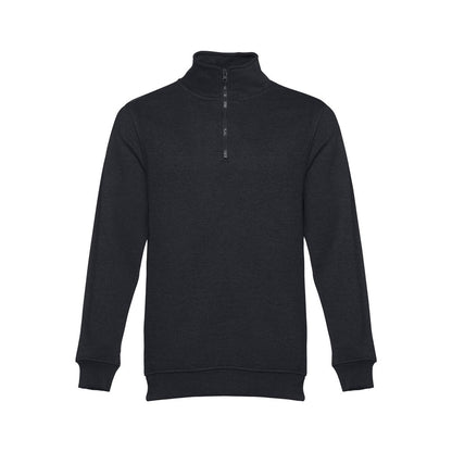 THC BUDAPEST promotional sweatshirt in black with custom logo branding