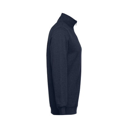 THC BUDAPEST promotional sweatshirt in navy blue (detail view) with custom logo branding