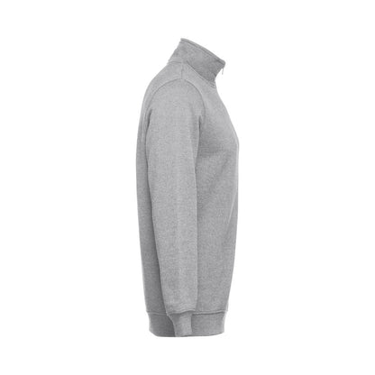 THC BUDAPEST promotional sweatshirt in heather light grey (detail view) with custom logo branding