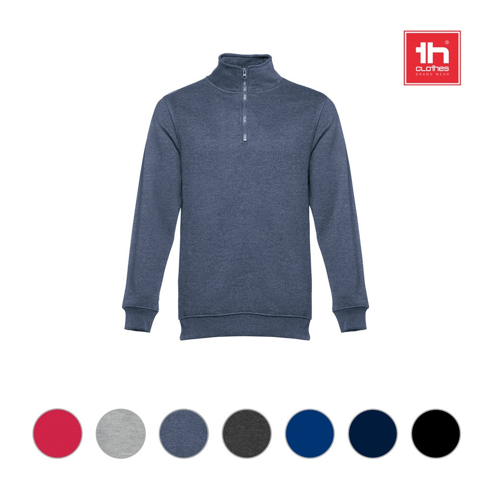 THC BUDAPEST promotional sweatshirt with custom logo branding