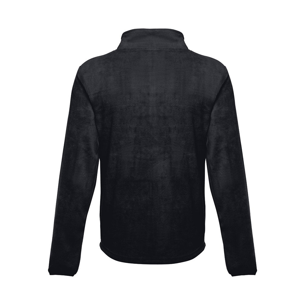 THC HELSINKI promotional jacket in black (detail view) with custom logo branding