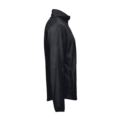 THC HELSINKI promotional jacket in black (detail view) with custom logo branding