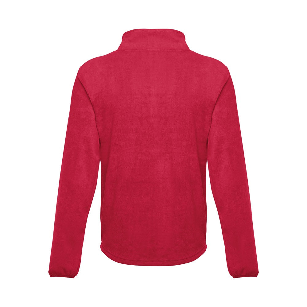 THC HELSINKI promotional jacket in red (detail view) with custom logo branding