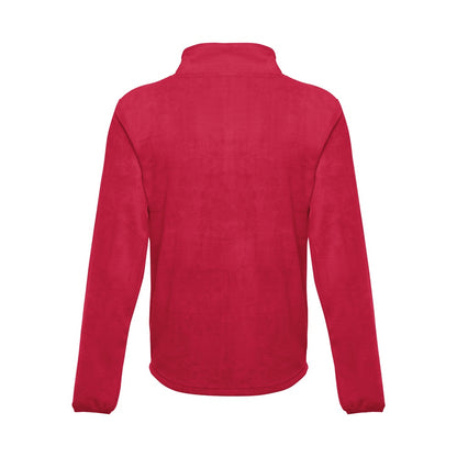 THC HELSINKI promotional jacket in red (detail view) with custom logo branding