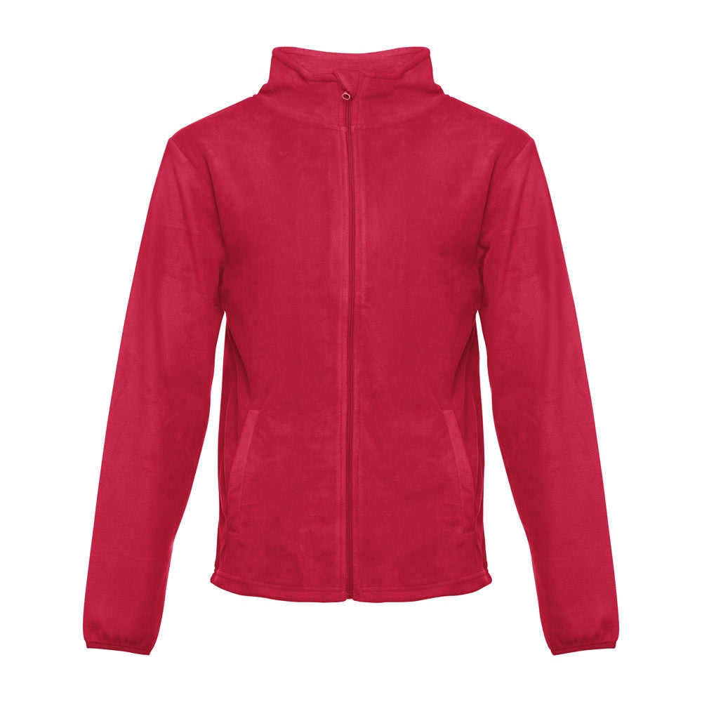 THC HELSINKI promotional jacket in red with custom logo branding