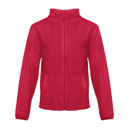 THC HELSINKI promotional jacket in red with custom logo branding