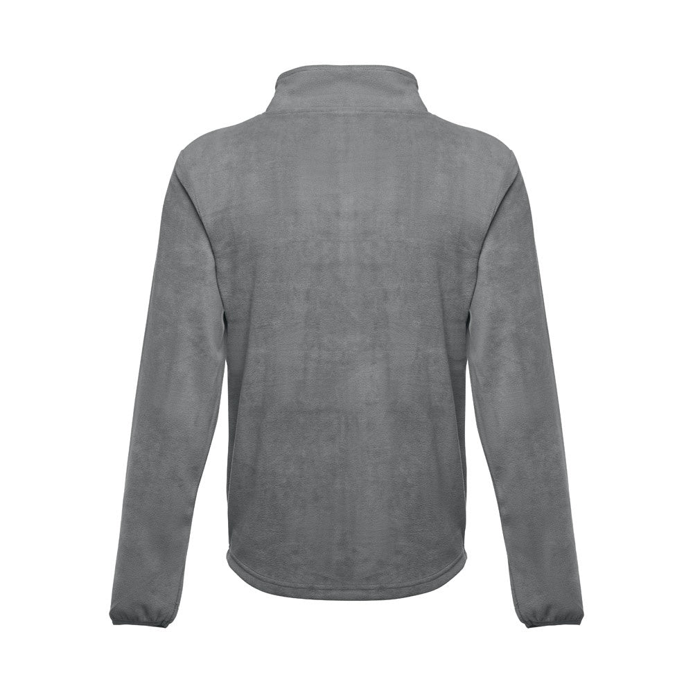 THC HELSINKI promotional jacket in grey (detail view) with custom logo branding
