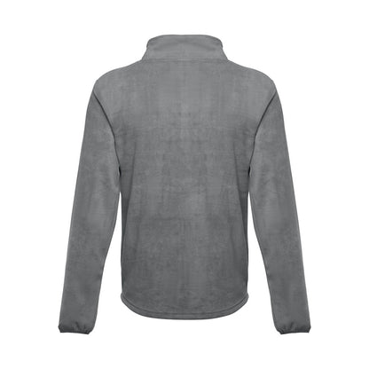 THC HELSINKI promotional jacket in grey (detail view) with custom logo branding