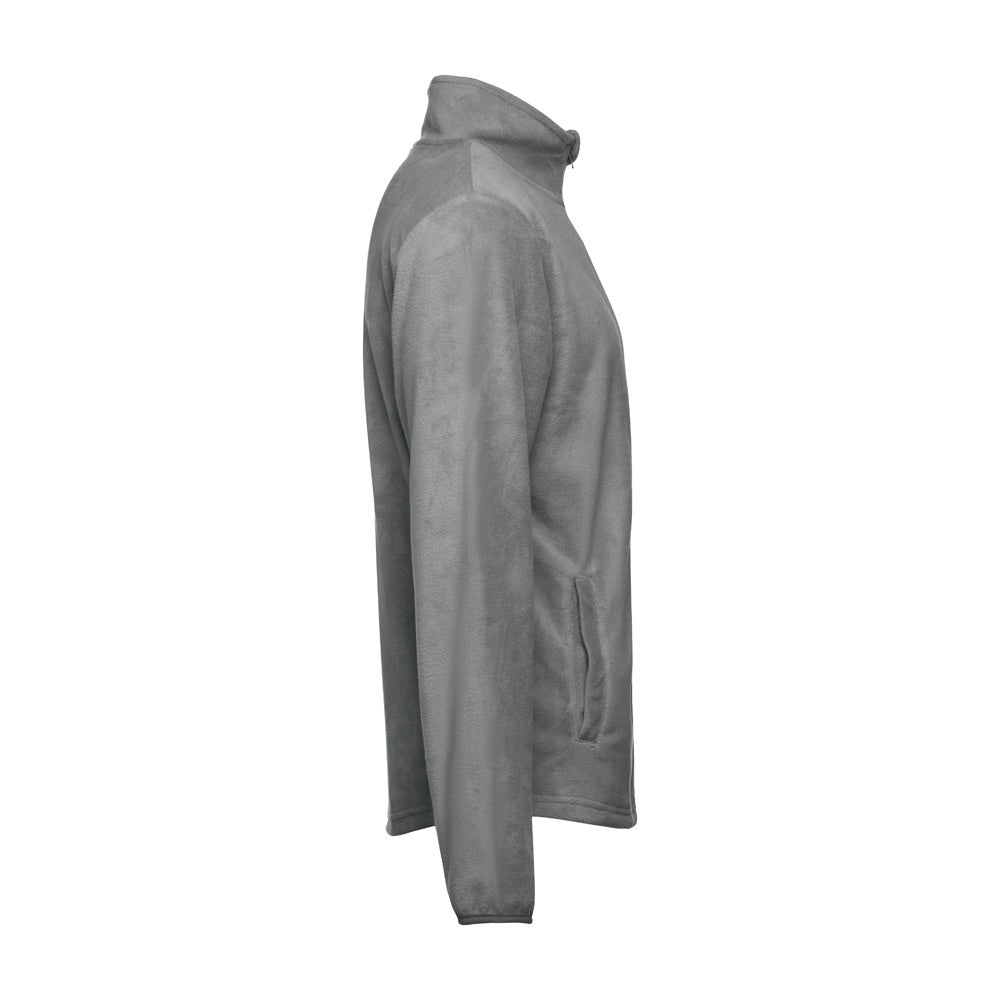 THC HELSINKI promotional jacket in grey (detail view) with custom logo branding