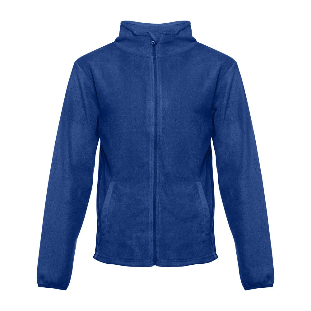 THC HELSINKI promotional jacket in royal blue with custom logo branding