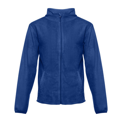 THC HELSINKI promotional jacket in royal blue with custom logo branding